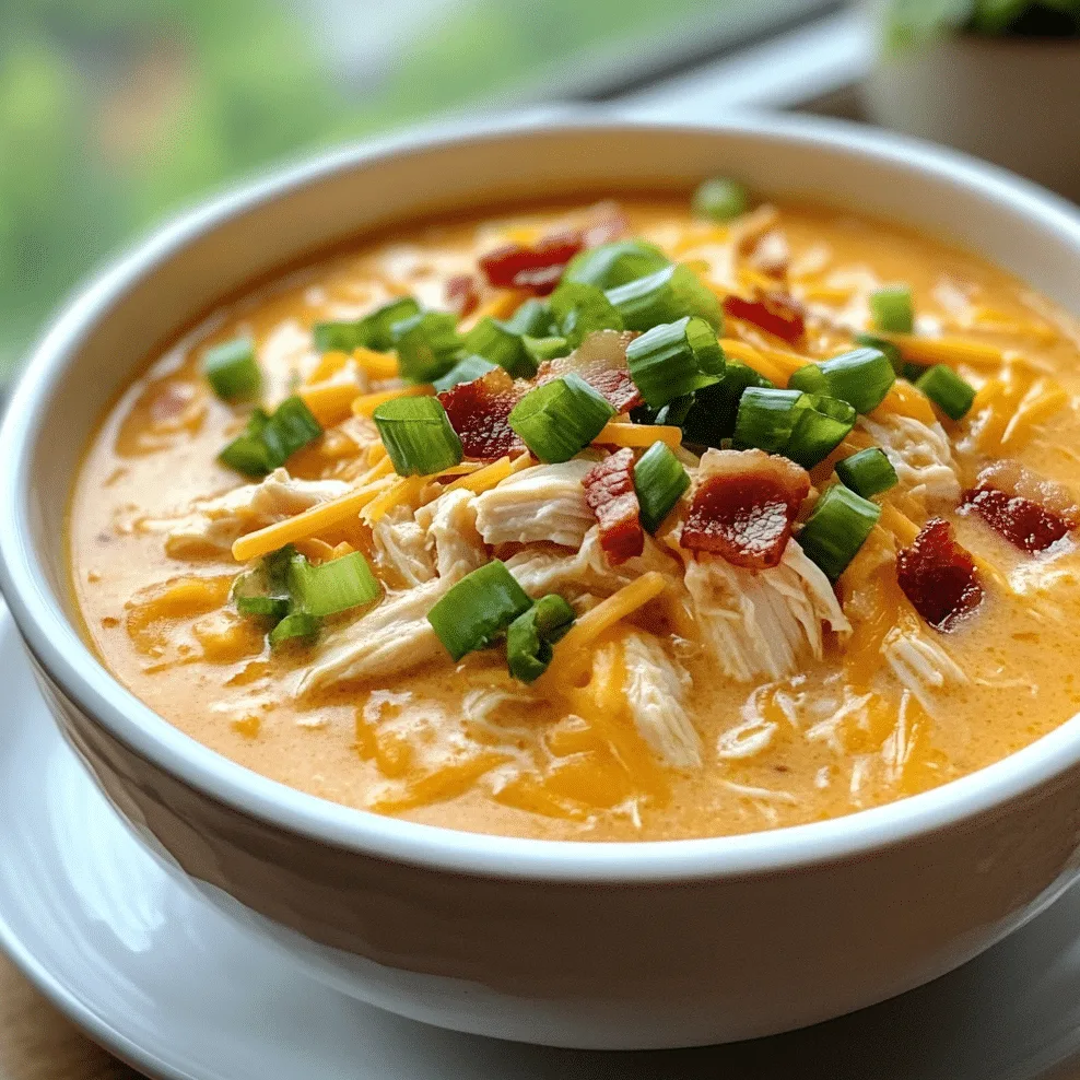 Slow Cooker Crack Chicken Soup in a bowl with bacon and cheese
