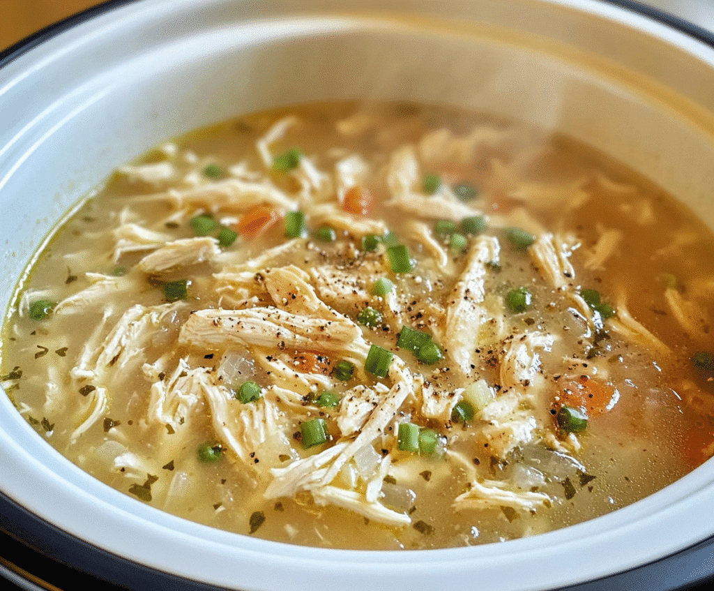  Slow Cooker Crack Chicken Soup served with bread