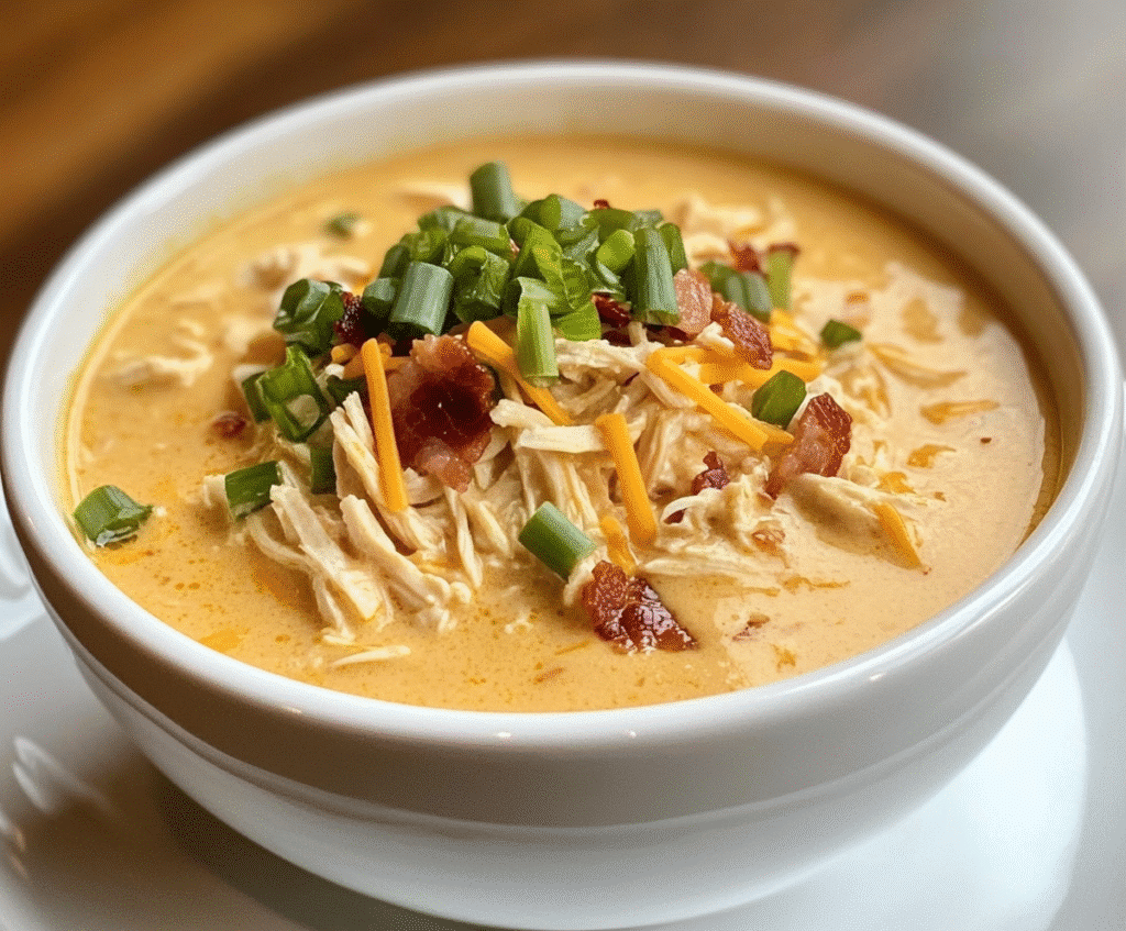 Slow Cooker Crack Chicken Soup cooking in crockpot