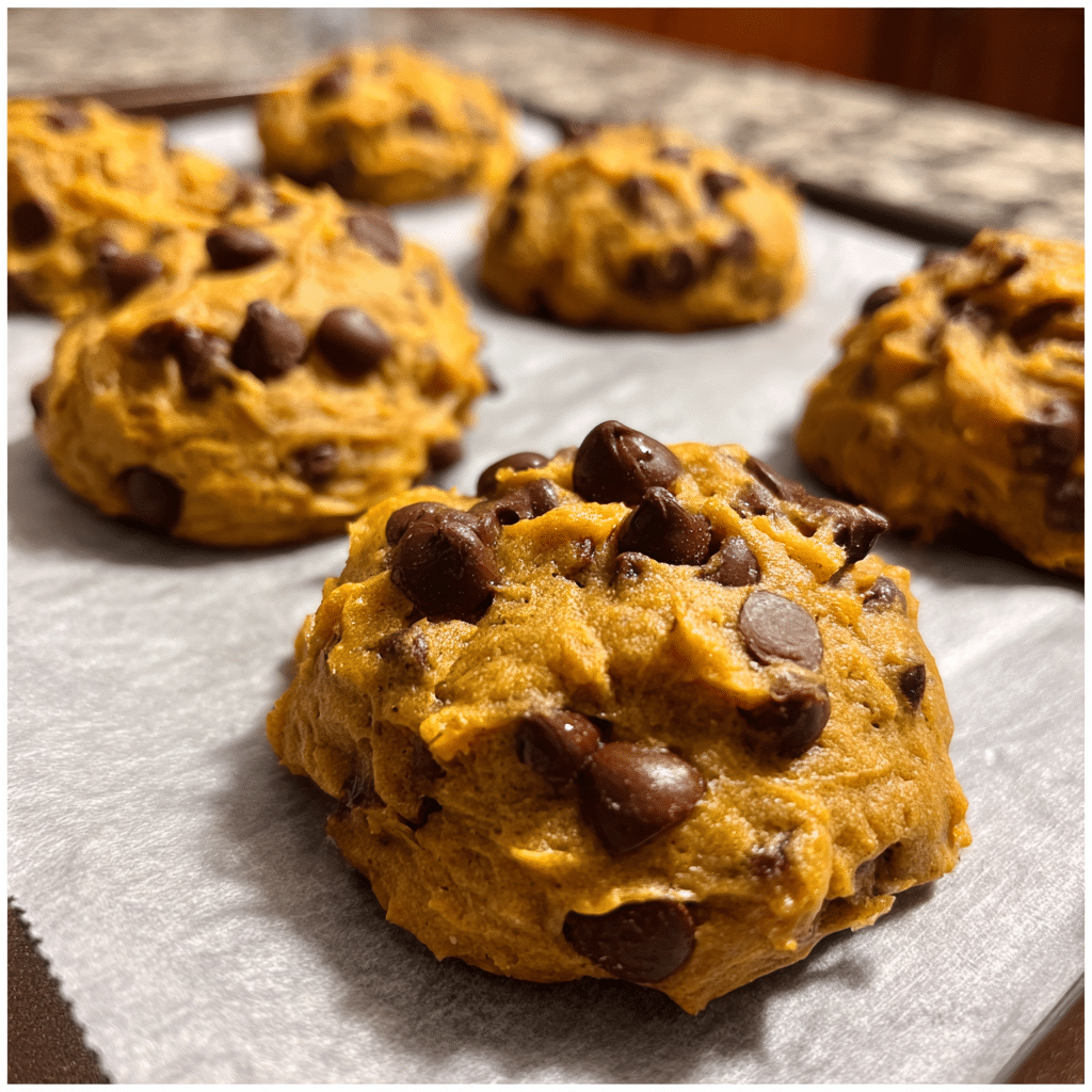 Freshly baked 3-ingredient pumpkin cookies