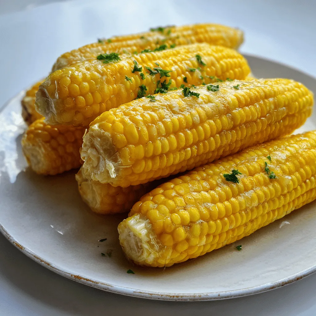 Crockpot corn on the cob served with melted butter