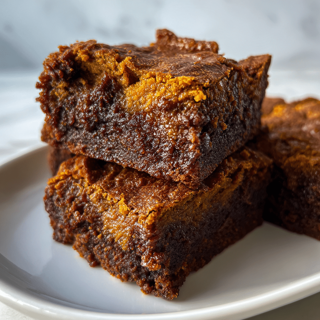 Grain-free gluten-free pumpkin brownies with almond flour