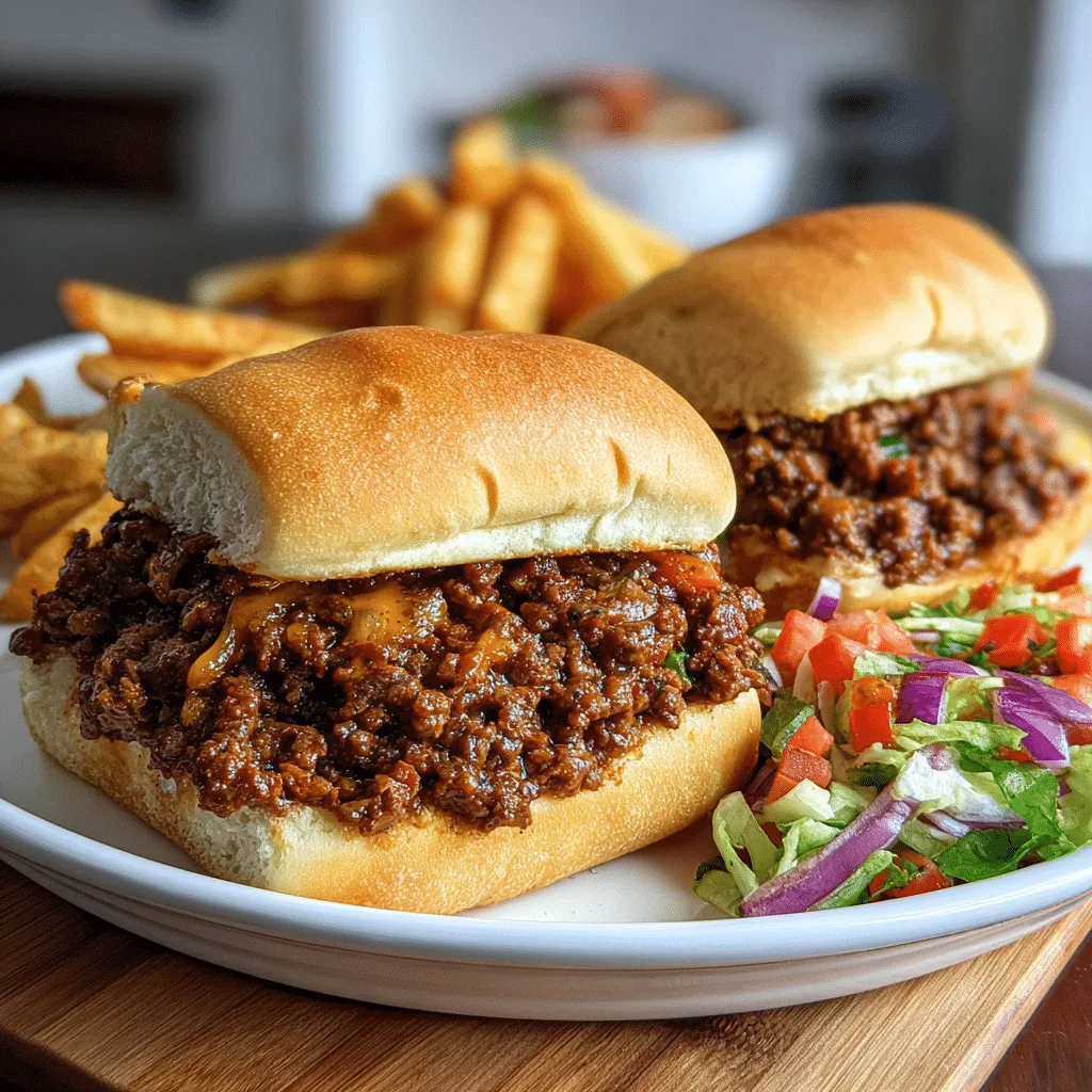 Philly Cheesesteak Sloppy Joe sandwich with melted cheese and peppers