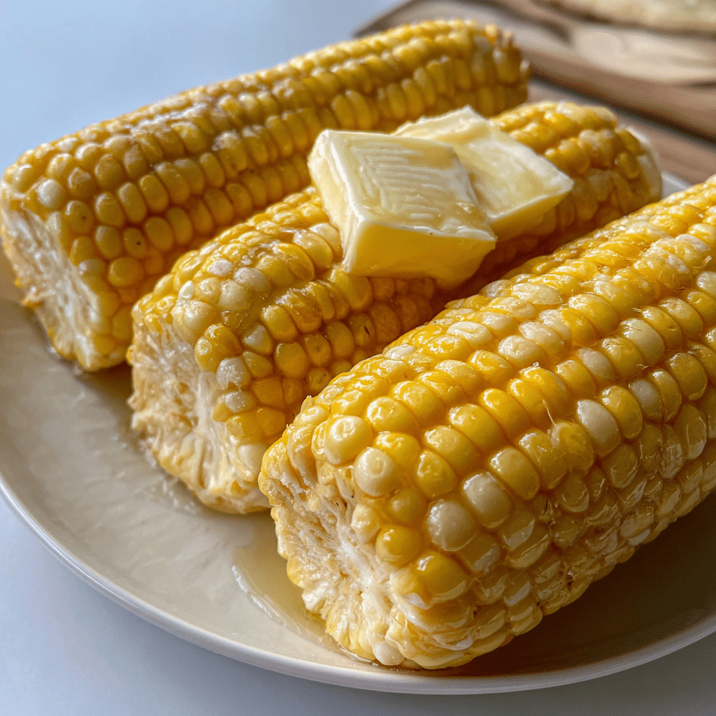 Crockpot corn on the cob served with parmesan and herbs