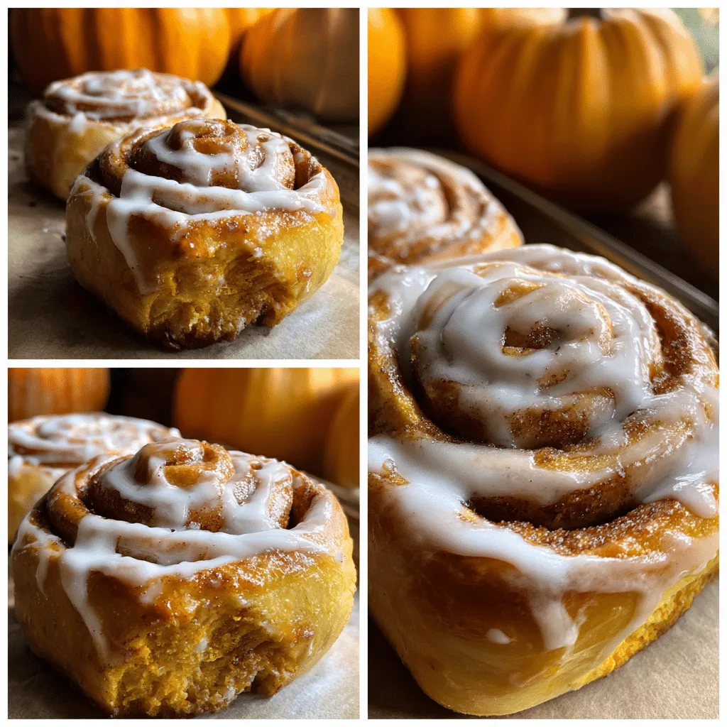 Sourdough pumpkin cinnamon rolls freshly baked on a wooden table