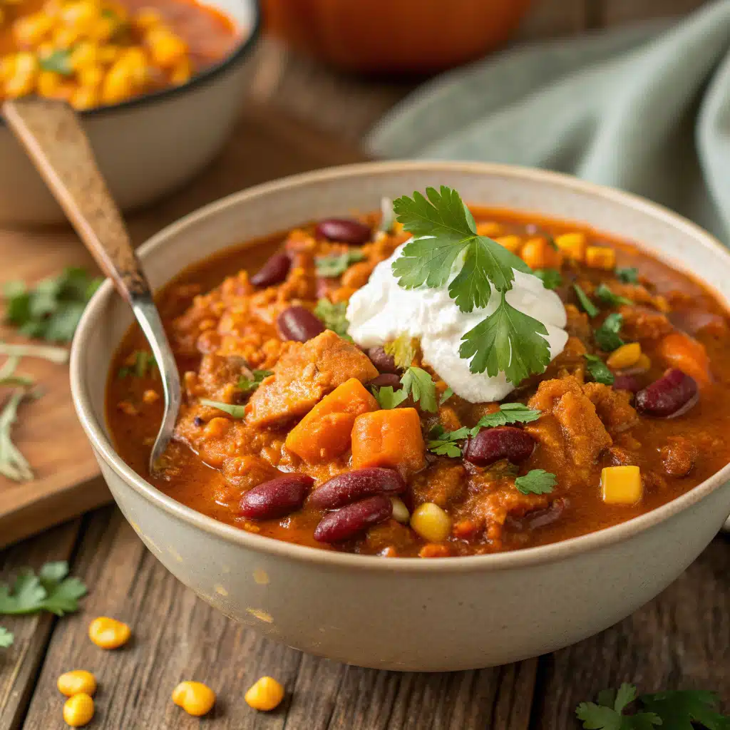 Recipe Card - Slow Cooker Pumpkin Turkey Chili Recipe