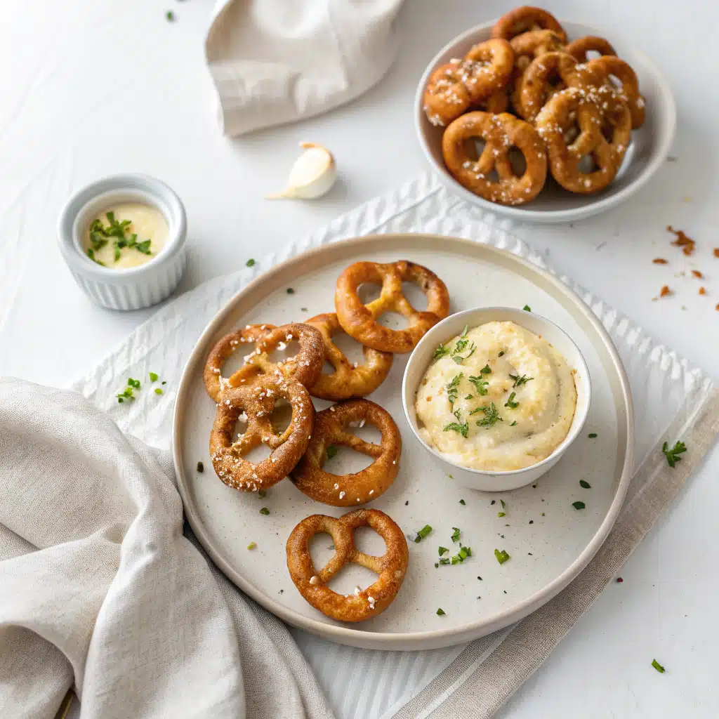 Parmesan Pretzel Bites with Garlic Dip