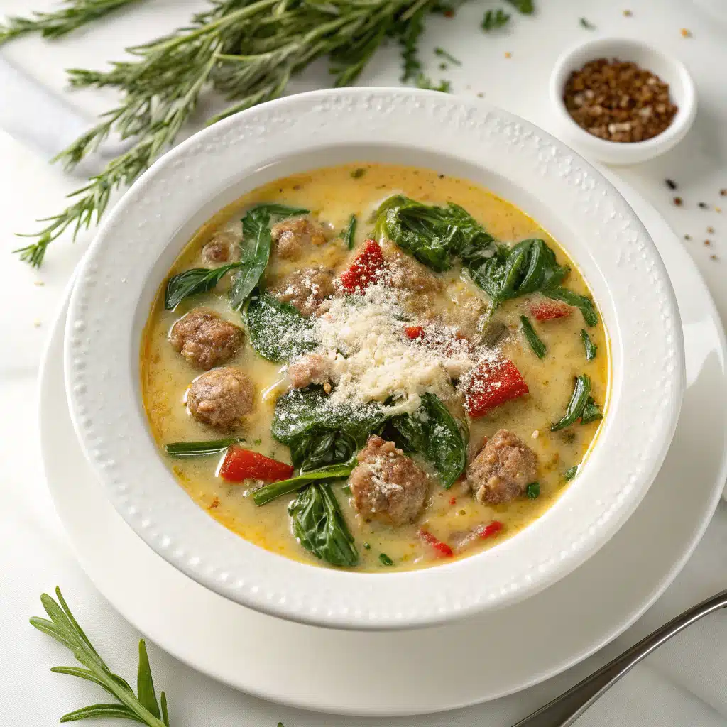 Best Creamy Parmesan Italian Sausage Soup Recipe