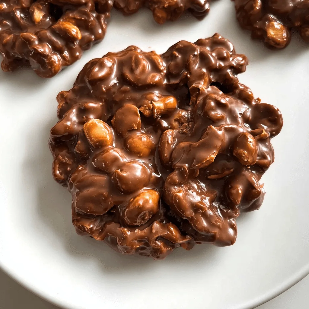 Crockpot peanut clusters in a bowl with holiday lights