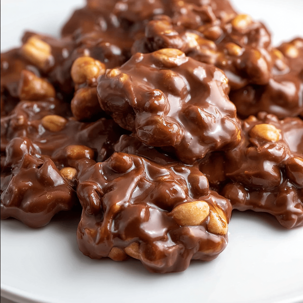 Crockpot peanut clusters ready to serve and share