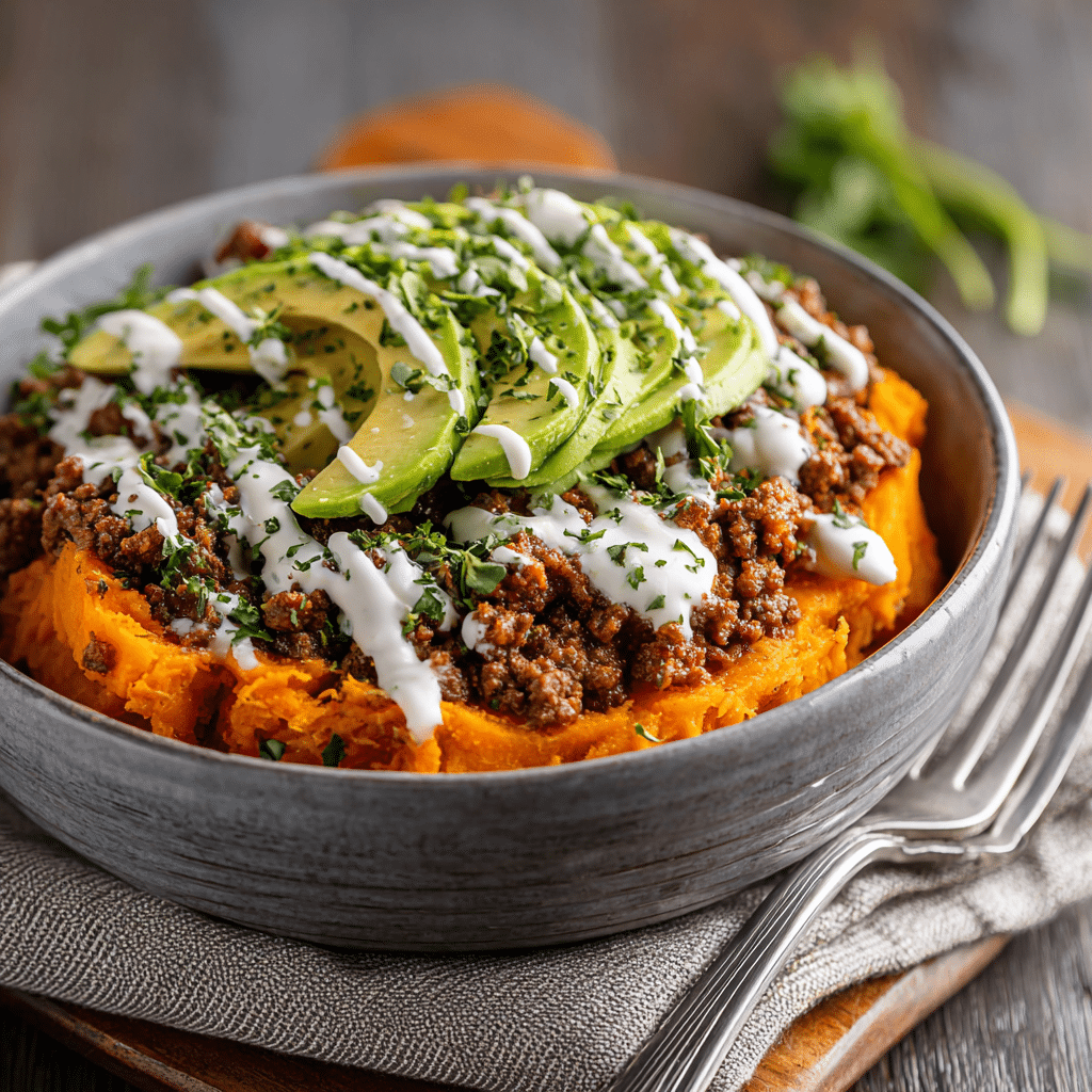 Ground Beef & Sweet Potato Bowls