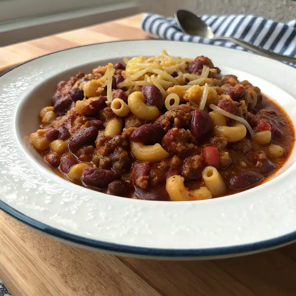 Slow Cooker Three-Bean Chili Mac (Easy, Hearty & Cheesy)