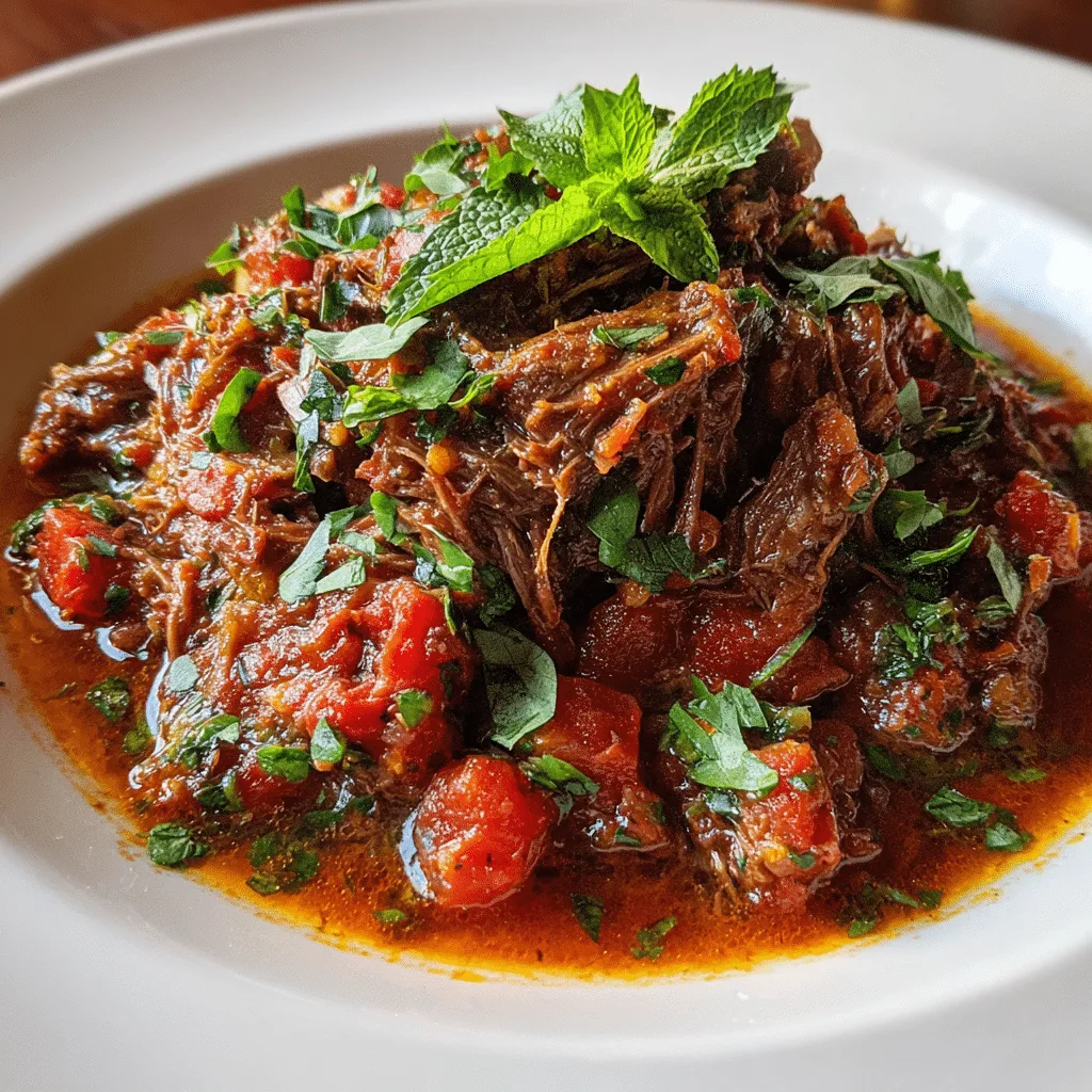 Ragu beef slow cooker recipe with rich tomato sauce in rustic setting
