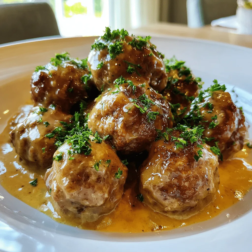 Swedish Meatballs Slow Cooker in creamy sauce inside crockpot