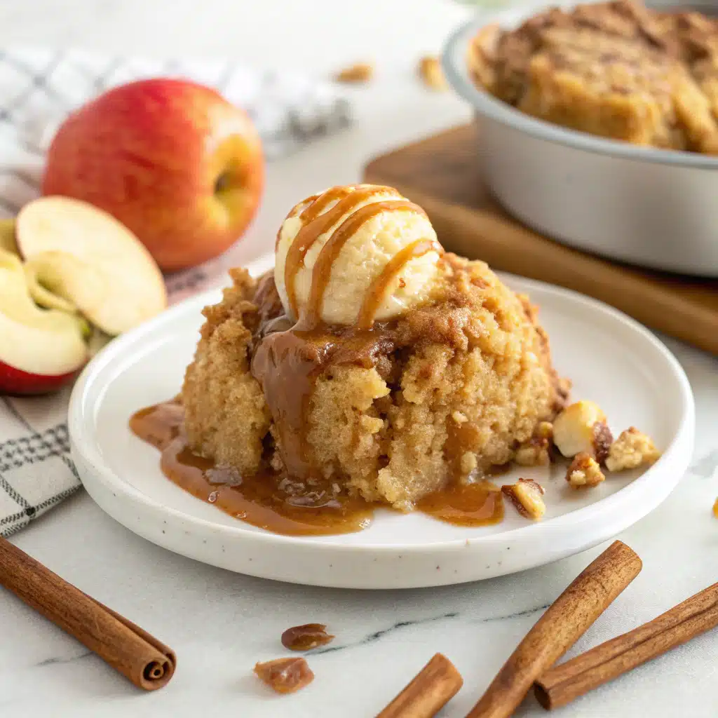 Easy Crockpot Caramel Apple Dump Cake Recipe