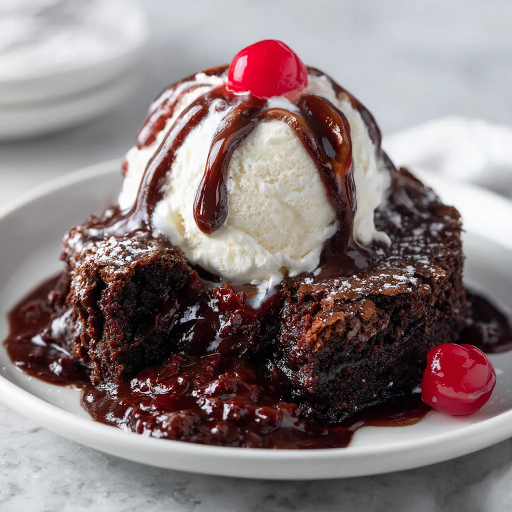 Crockpot Gooey Chocolate Lava Brownie Cake