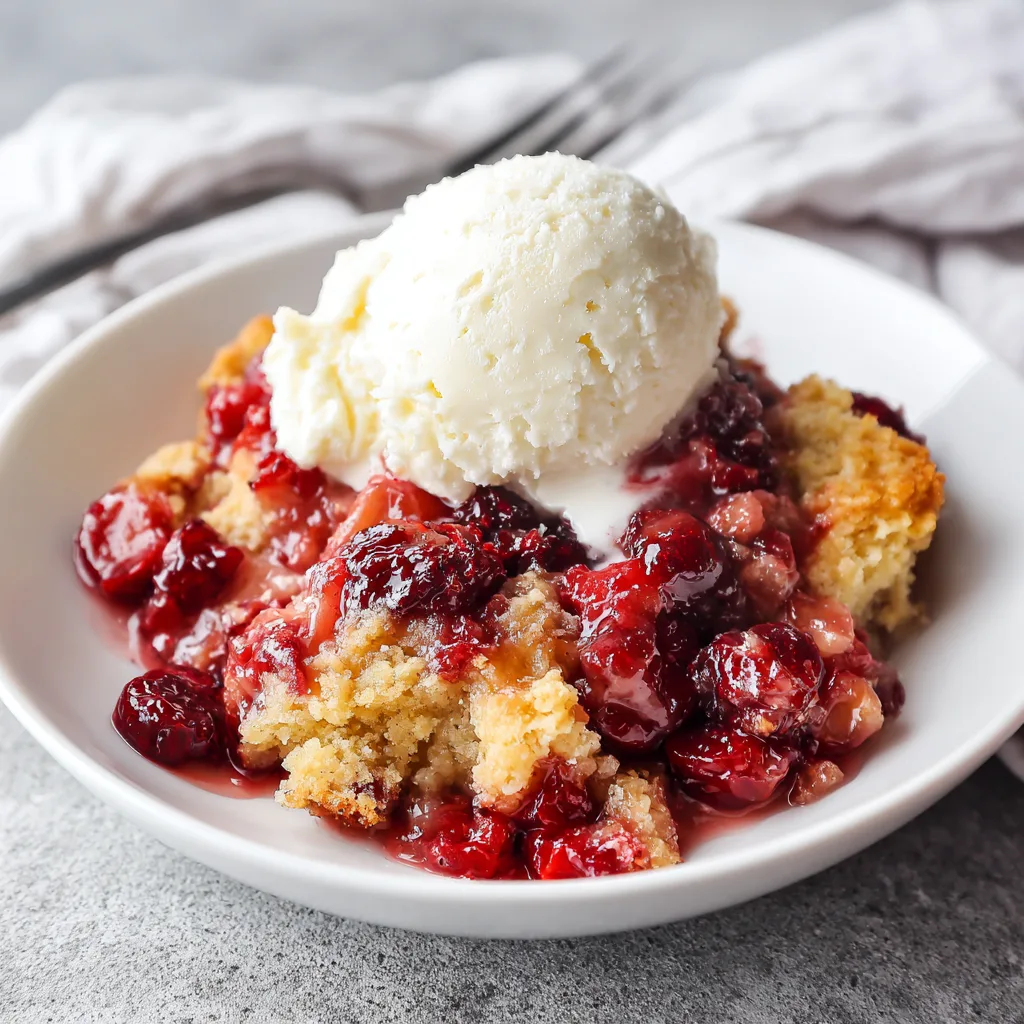 Slow Cooker Cranberry Apple Cobbler