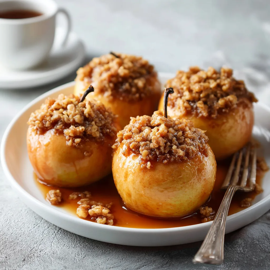 Slow Cooker Baked Apples with a brown sugar