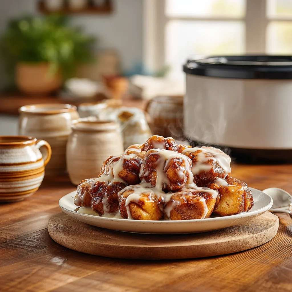 Crockpot Cinnamon Roll Monkey Bread