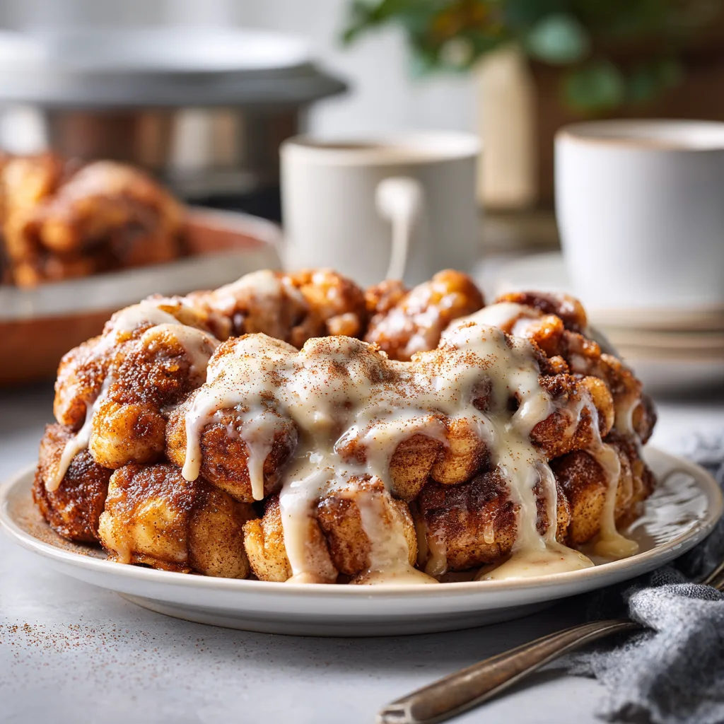 Crockpot Cinnamon Roll Monkey Bread