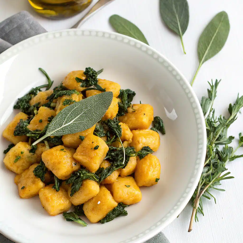 This pumpkin sage gnocchi with kale is creamy, cozy, and full of fall flavor. A quick pasta dinner that feels comforting and delicious. Try it this week!