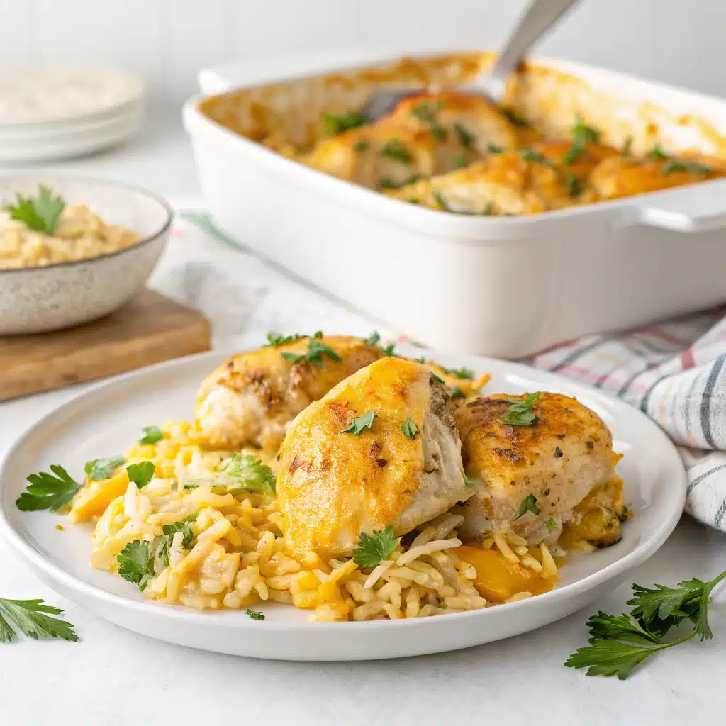 We called it the “Firehouse Cheesy Ranch Chicken & Rice Bake.” Tears were shed. Water was chugged. Still… not a crumb remained.