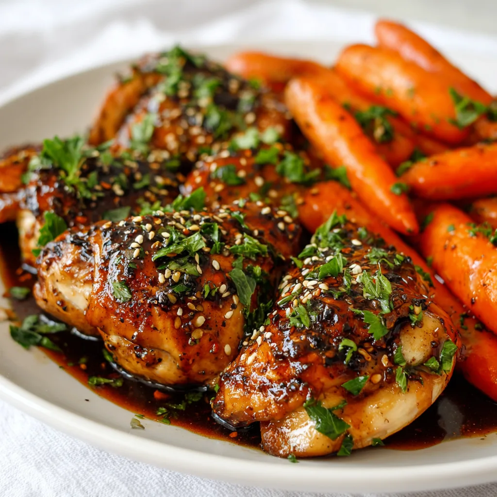 Crockpot Balsamic Glazed Chicken and Carrots
