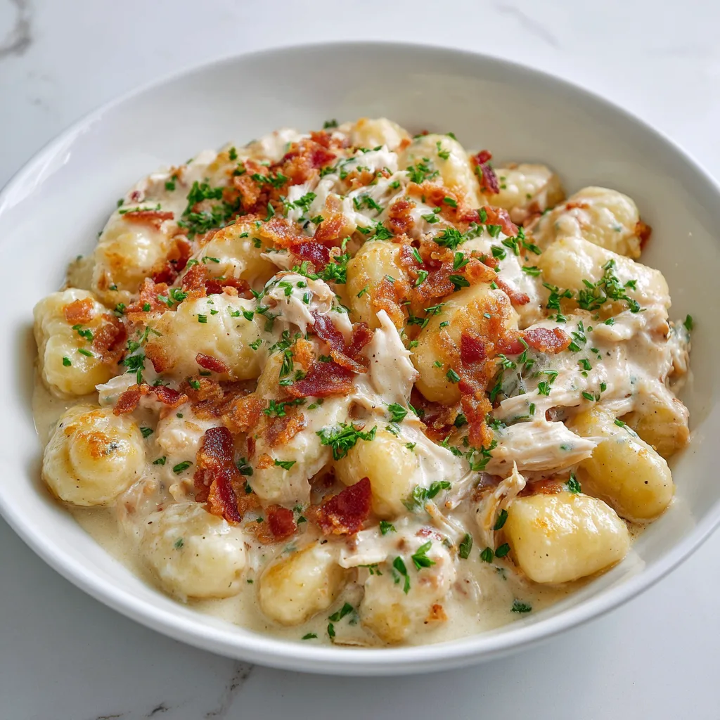 Crockpot Chicken Bacon Ranch Gnocchi: Creamy Wins
