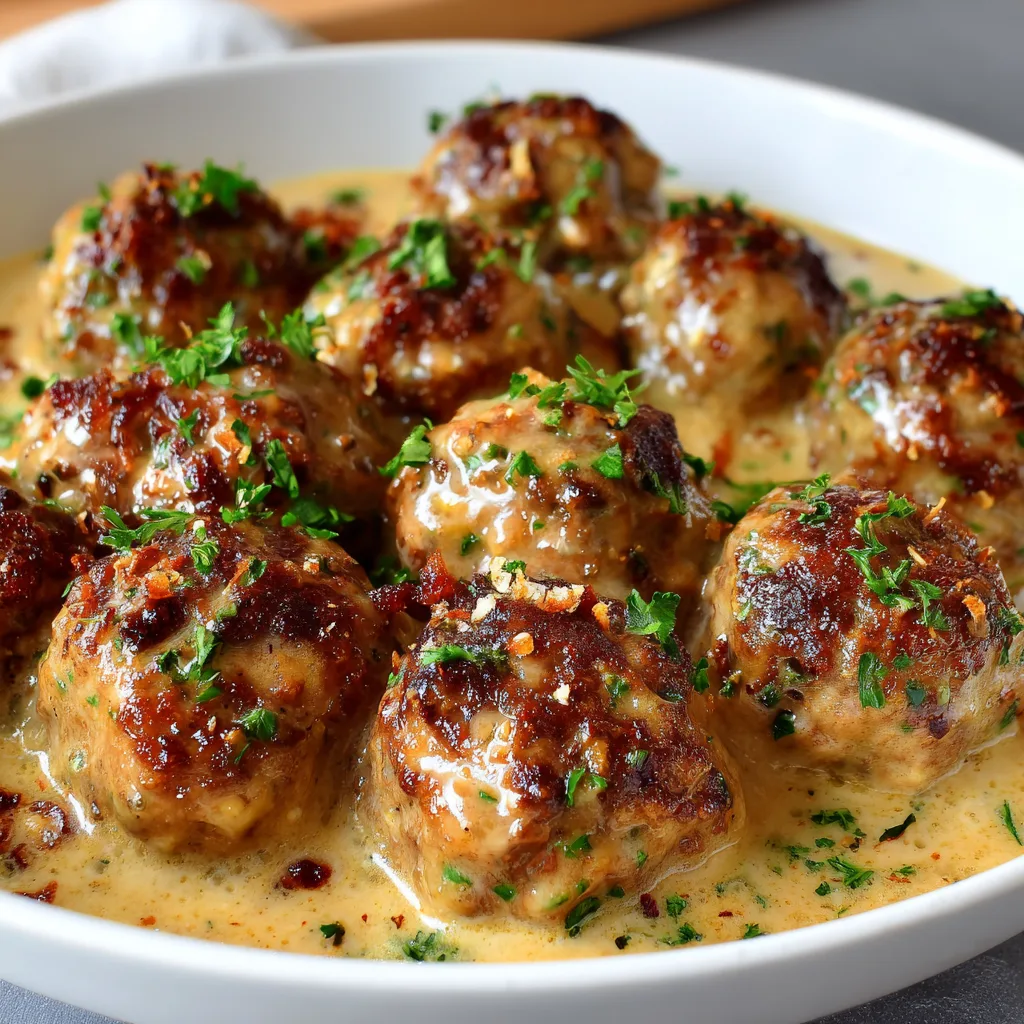 Crockpot French Onion Meatballs
