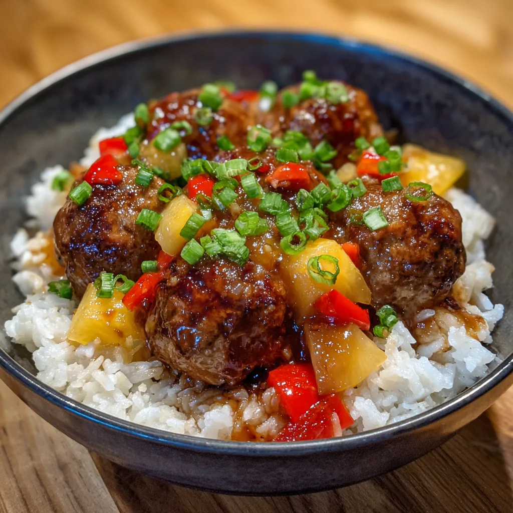 Hawaiian Crockpot Meatballs