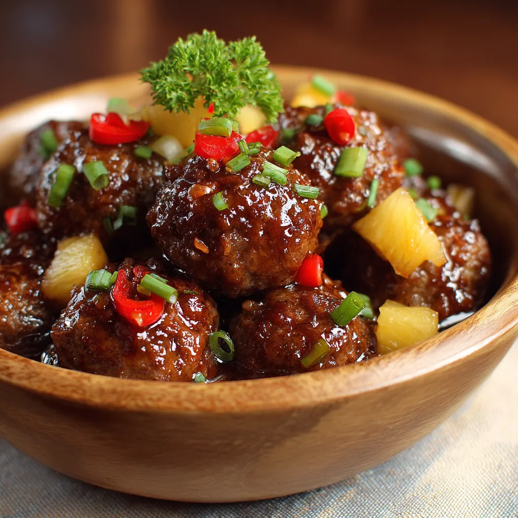 Hawaiian Crockpot Meatballs