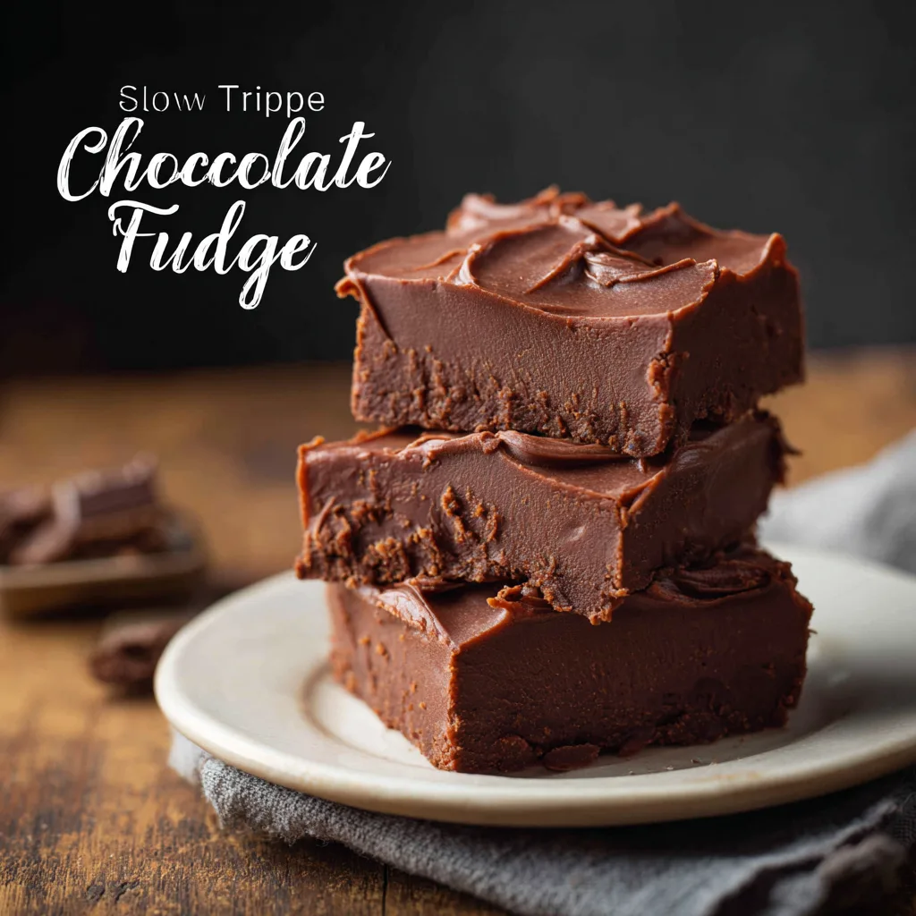 Slow Cooker Triple Chocolate Fudge