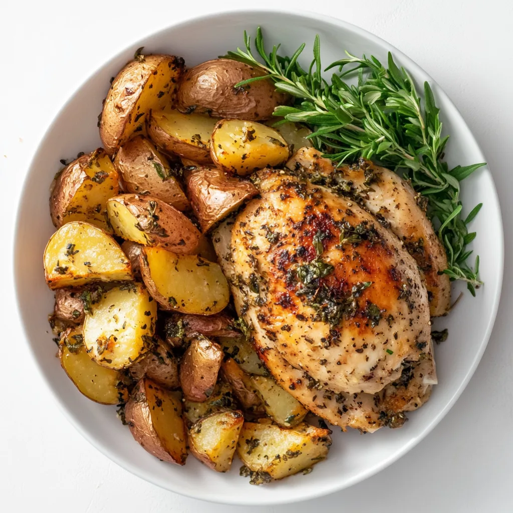 Easy Gluten-Free Baked Oregano Chicken with Roasted Potatoes | Healthy Dinner Recipe