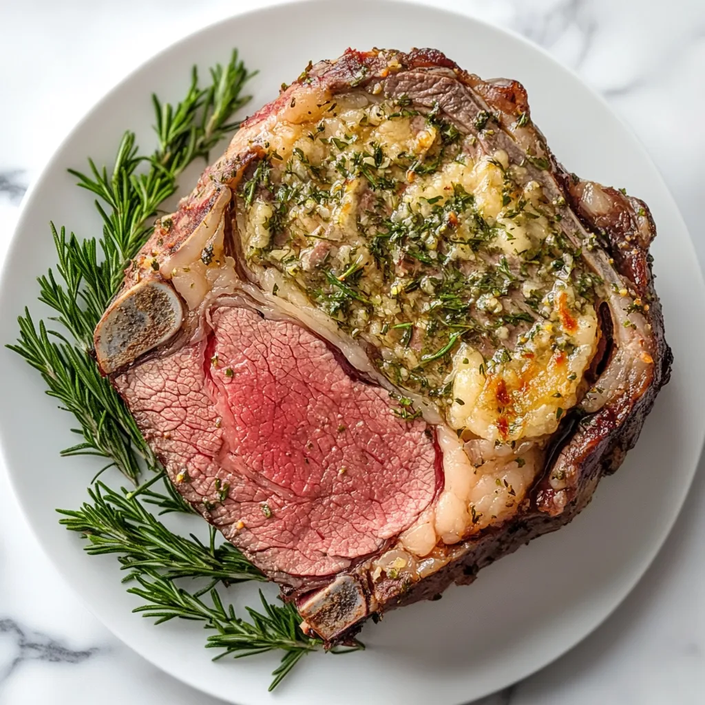Garlic Herb Butter Prime Rib Recipe | Juicy & Flavorful Roast Beef