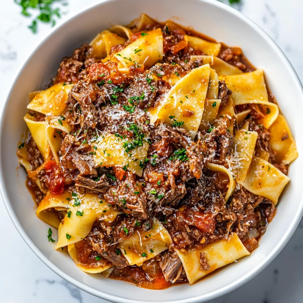 Slow Cooker Beef Ragu with Pappardelle | Easy Hearty Italian Pasta Recipe