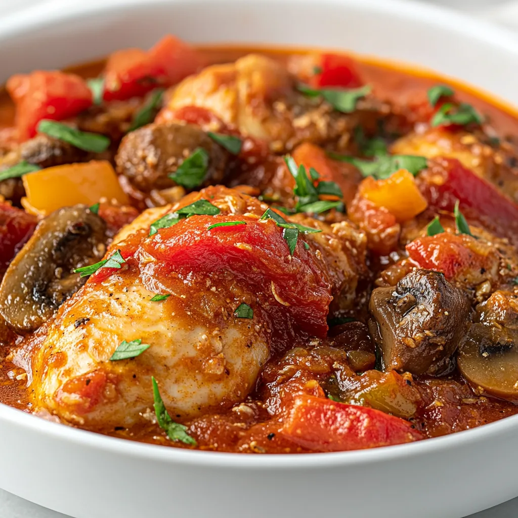 Slow Cooker Chicken Cacciatore: Bold Flavors with Peppers &amp; Mushrooms