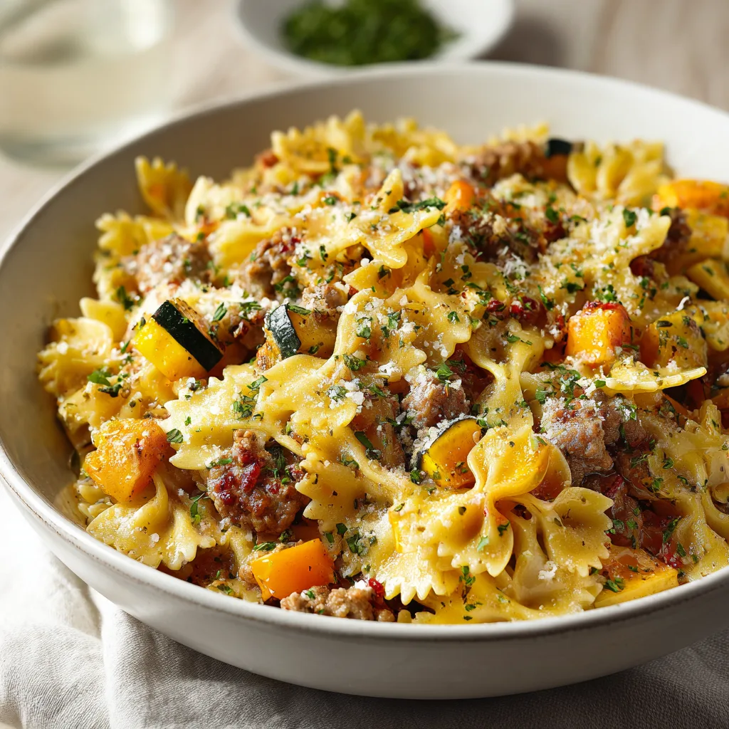 Autumn Sausage farfalle Squash recipe – Cozy, Irresistible