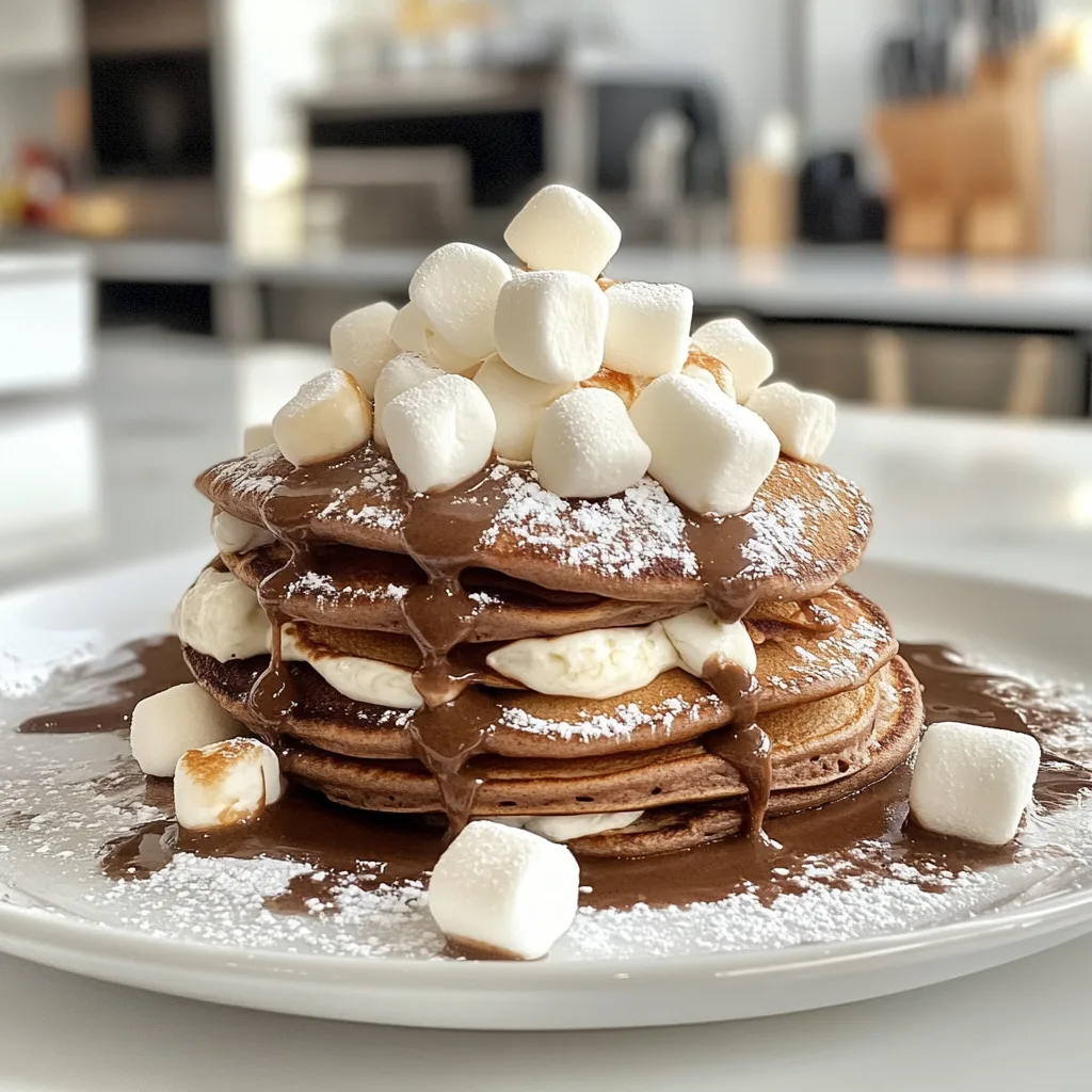 Hot Cocoa Pancakes with Marshmallows – Cozy, Irresistible