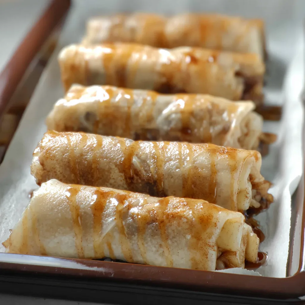 Baked Apple Pie Rice Paper Rolls