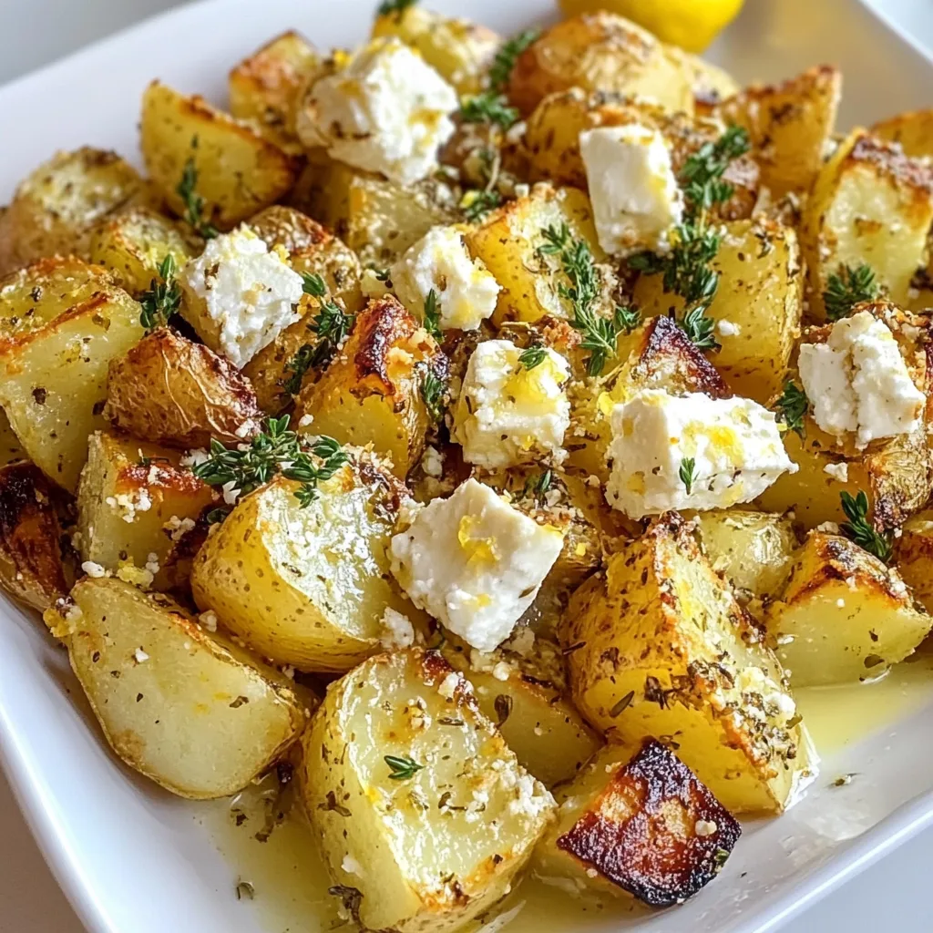 Baked Feta Potatoes with Lemon: Irresistibly Tangy & Crispy Delight!