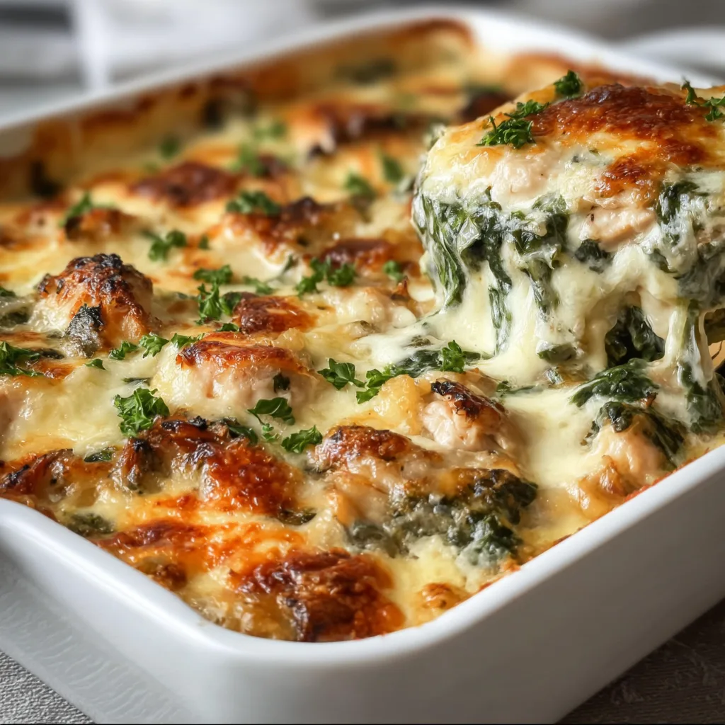 Cheesy Chicken & Spinach Casserole Recipe That Wows Every Time!