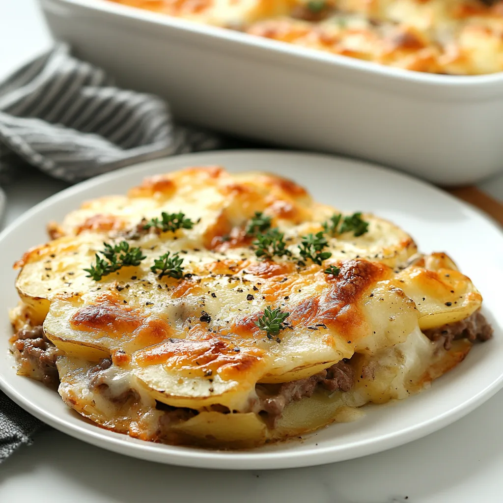 Cheesy Scalloped Potatoes & Beef Bake: Ultimate Comfort Feast!
