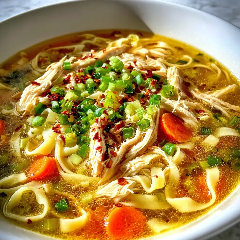 Classic Ginger Garlic Chicken Noodle Soup – Cozy, Healing &amp; Irresistible!