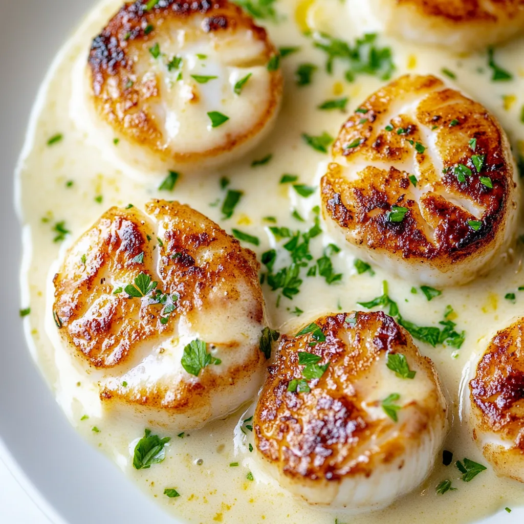 Creamy Lemon Garlic Scallops: Irresistibly Tender &amp; Zesty Delight