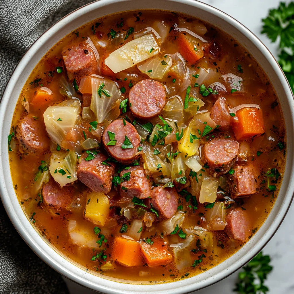 Crockpot Kielbasa & Cabbage Soup That Will Warm Your Soul!