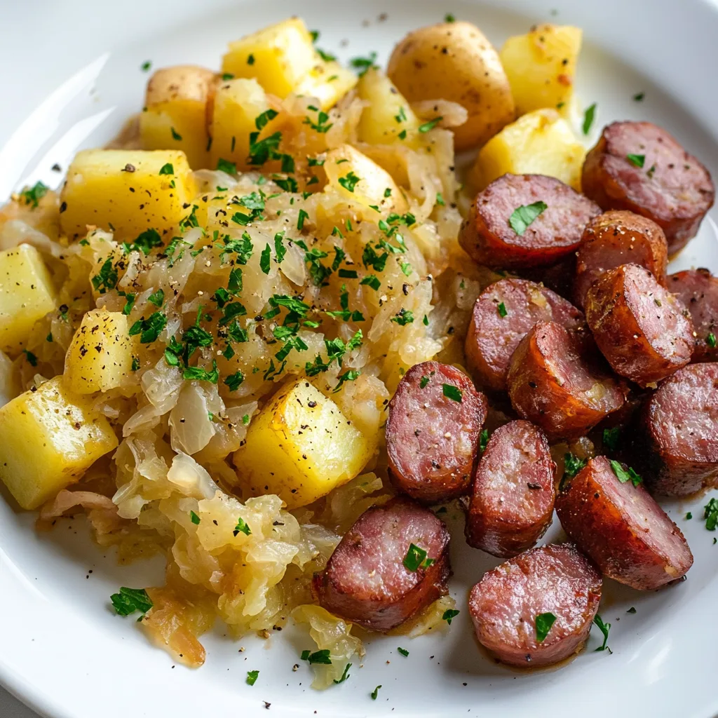 Polish Sausage Sauerkraut &amp; Potatoes: Irresistible Comfort Feast!