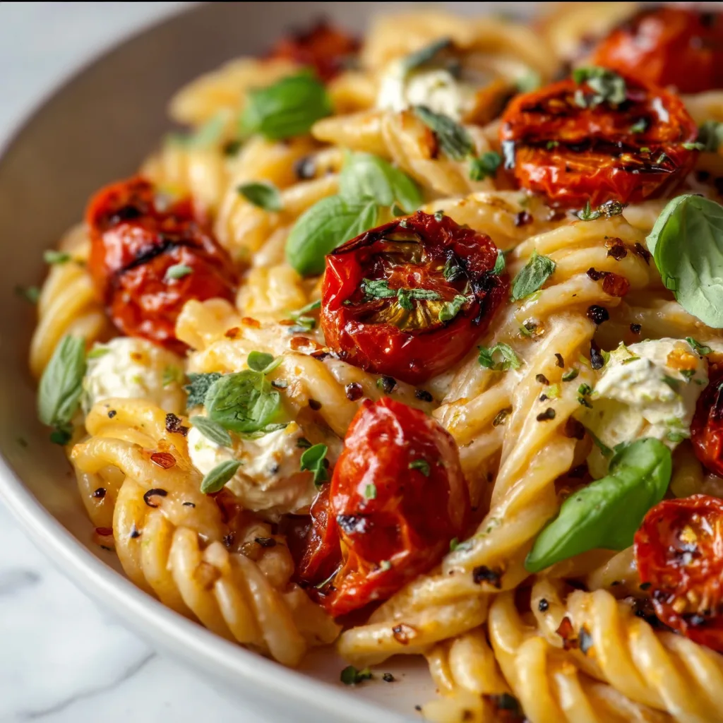 Roasted Tomato &amp; Garlic Ricotta Pasta: Irresistibly Creamy Bliss!