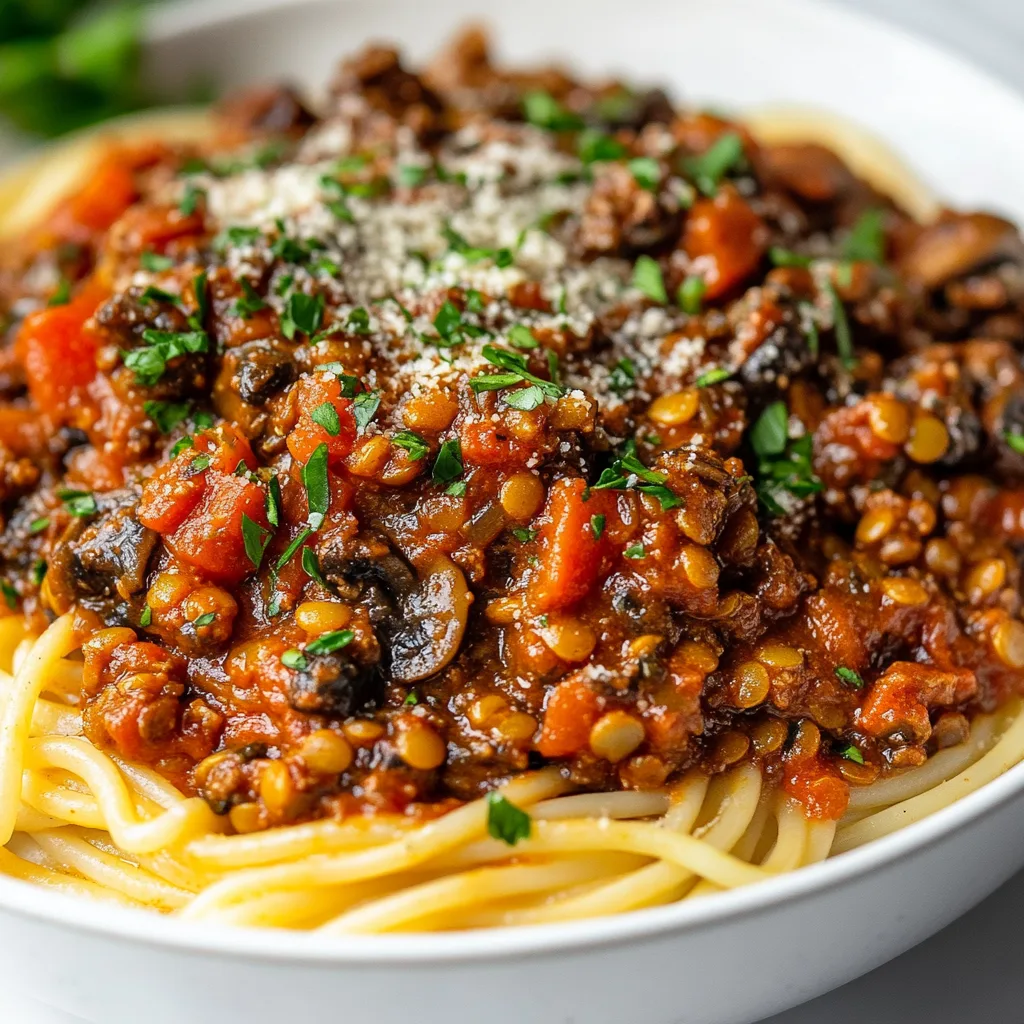 Slow Cooker Lentil & Mushroom Bolognese That Will Blow Your Mind!