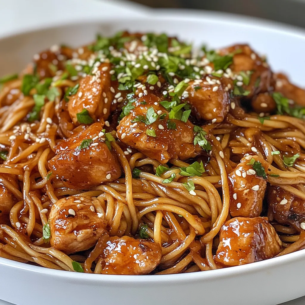 Sticky Garlic Chicken Noodles Recipe - Irresistibly Delicious &amp; Easy!