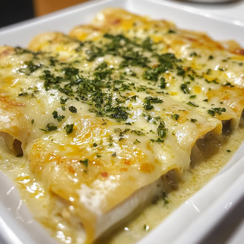 White Chicken Enchiladas with Creamy Sauce &amp; Zesty Green Chiles